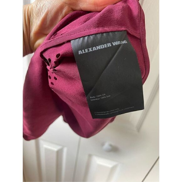 Alexander Wang Silk Burgundy Sleeveless Blouse - Picture 4 of 5